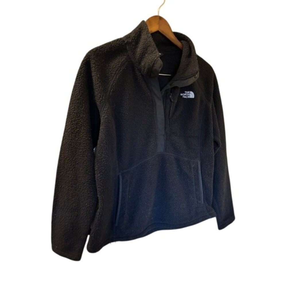 The North Face Women's Black Sherpa Fleece Snap Pullover Jacket Size L